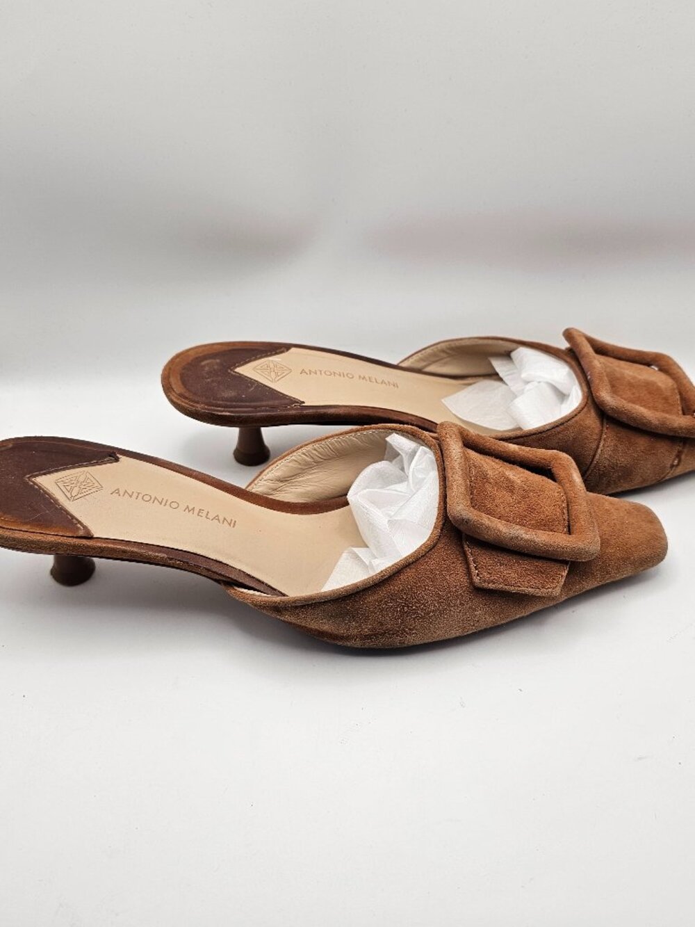 Antonio Melani “Kendra” Suede Buckle Detail Pointed‑Toe Dress Mules – Size 7M - Picture 3 of 7